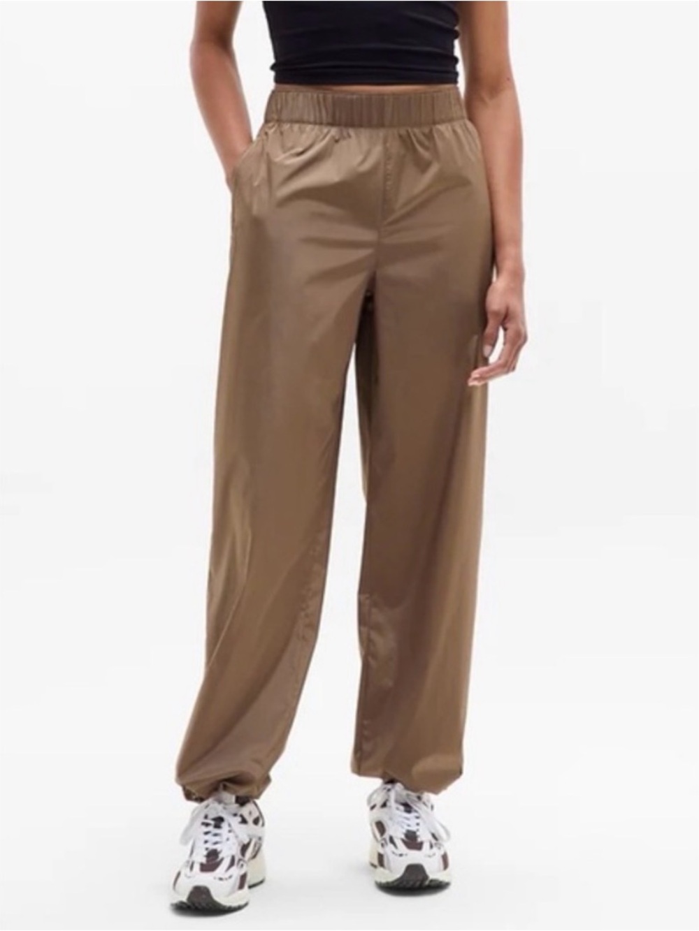 Athleta NWT Rise Pant Brown Size Large Cinch Leg